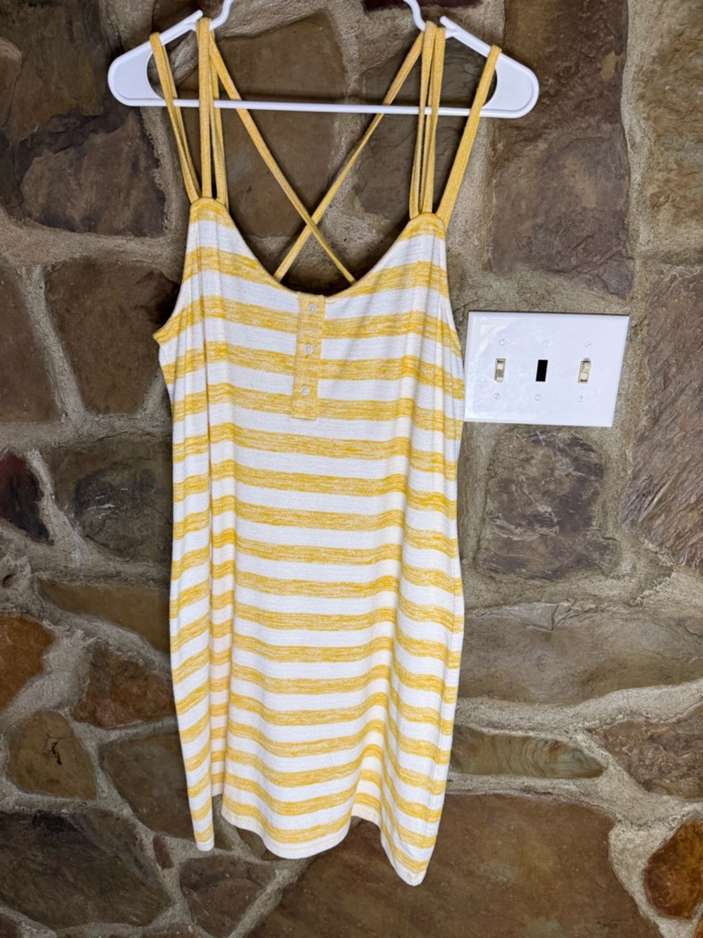 Market & Spruce Yellow and White Striped Midi Tank Dress - Picture 2 of 8